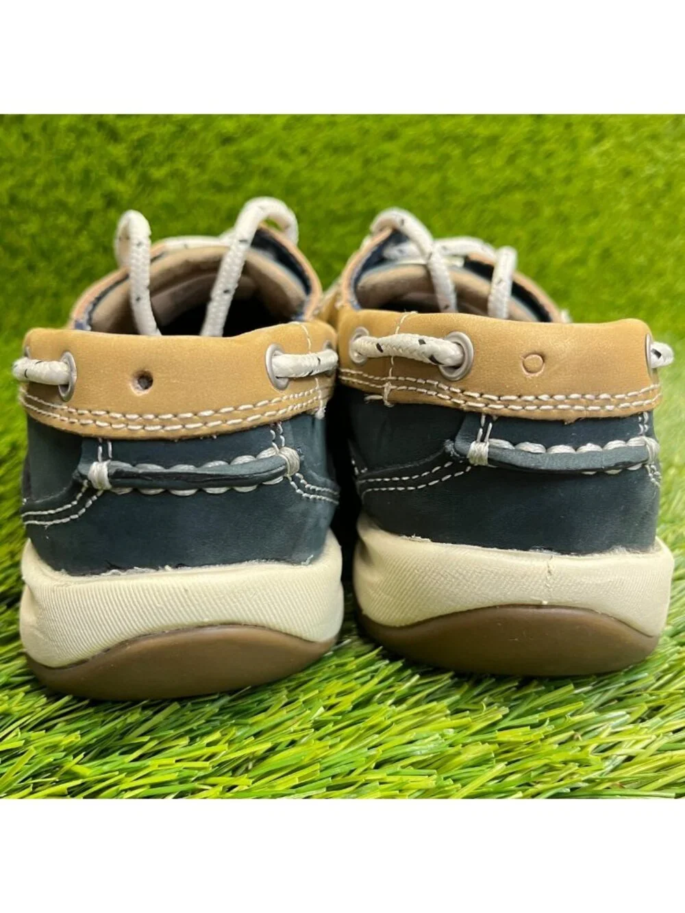 Rockport Sailing Club Womens Size 7 Green Tan Leather Steel Toe Safety Work Shoe